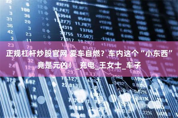 正规杠杆炒股官网 爱车自燃？车内这个“小东西”竟是元凶！_充电_王女士_车子
